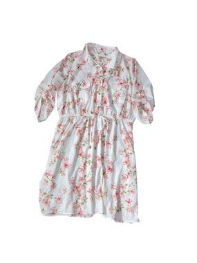 MPH Collection Pink and White Floral Print Dress 2X
